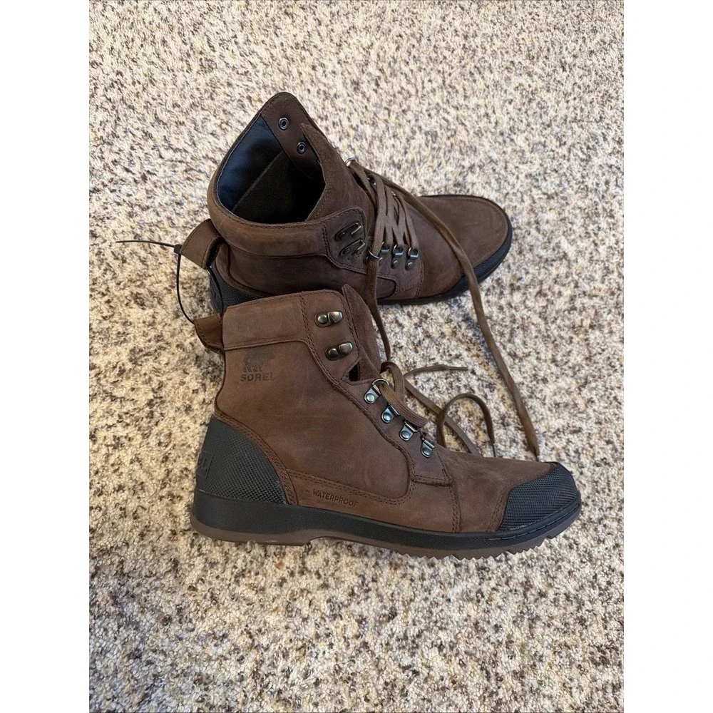 New SOREL ANKENY II HIKER PLUS Waterproof Boots Men's Brown Sz 11 US 44 EU